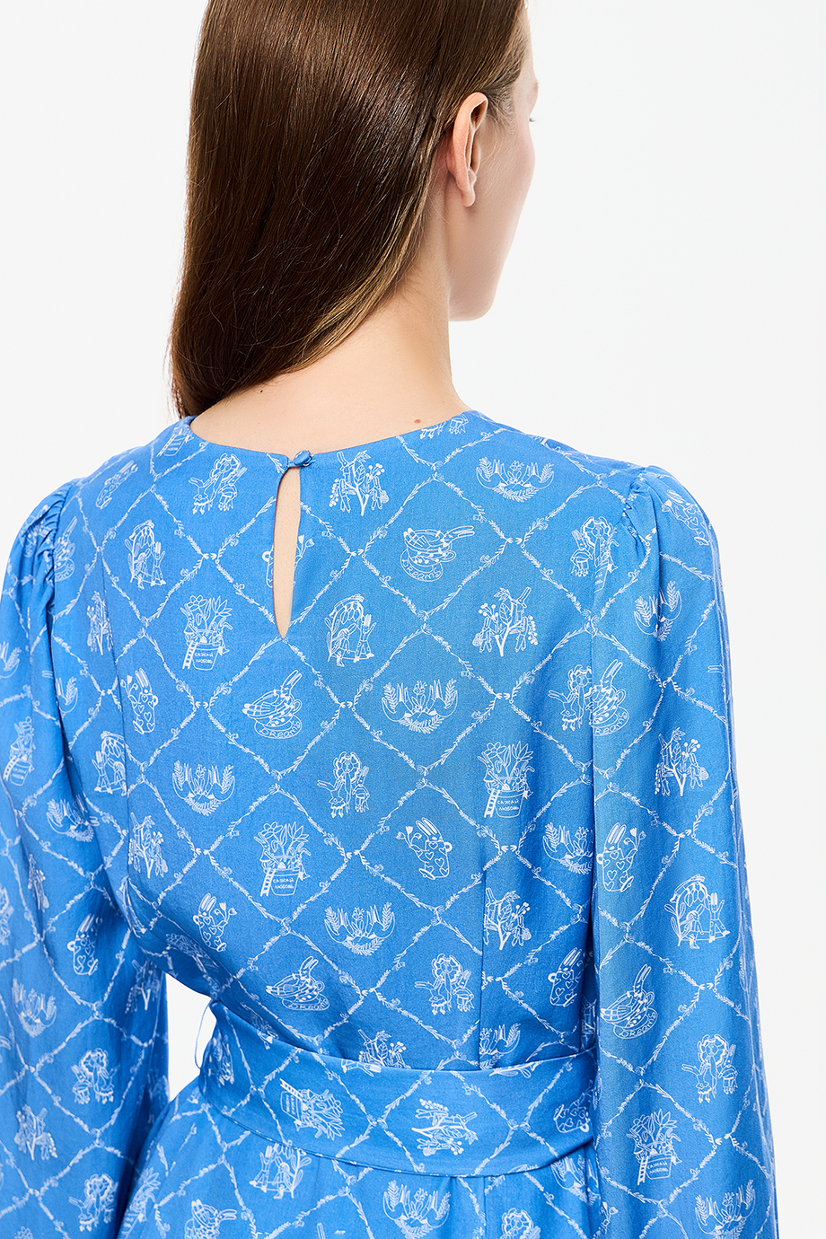 Платье приталенное с принтом