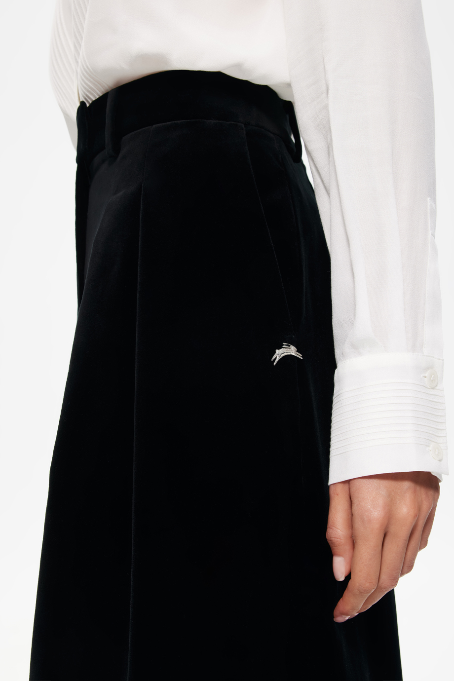 Брюки-палаццо из хлопкового бархата