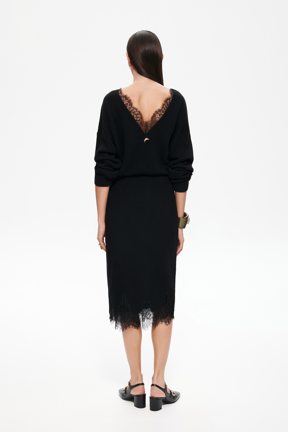 Юбка с кашемиром и кружевом