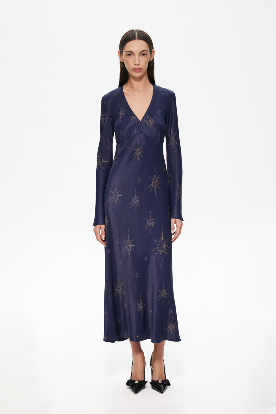 Платье полуприлегающее с принтом