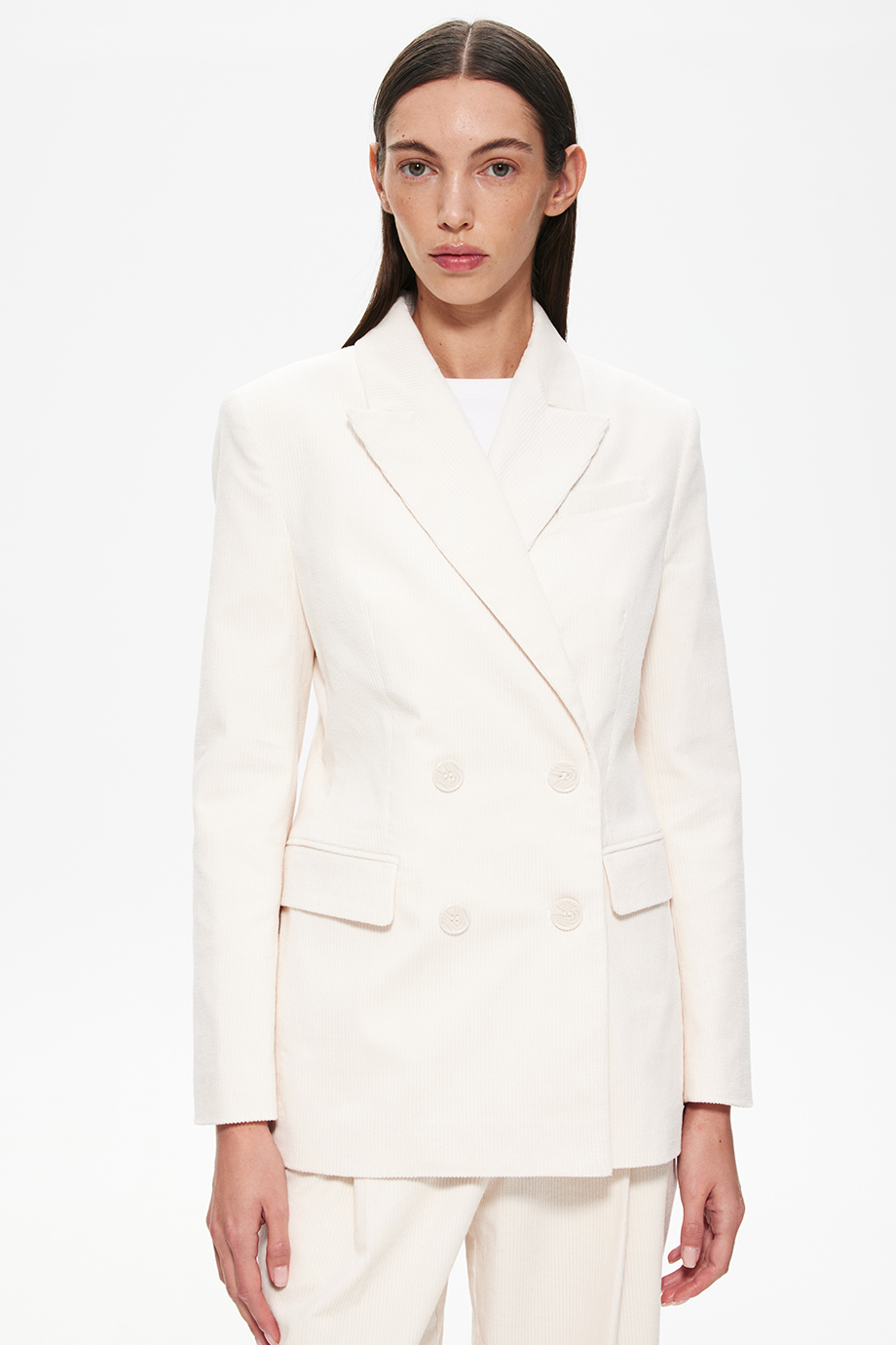 Жакет двубортный из вельвета