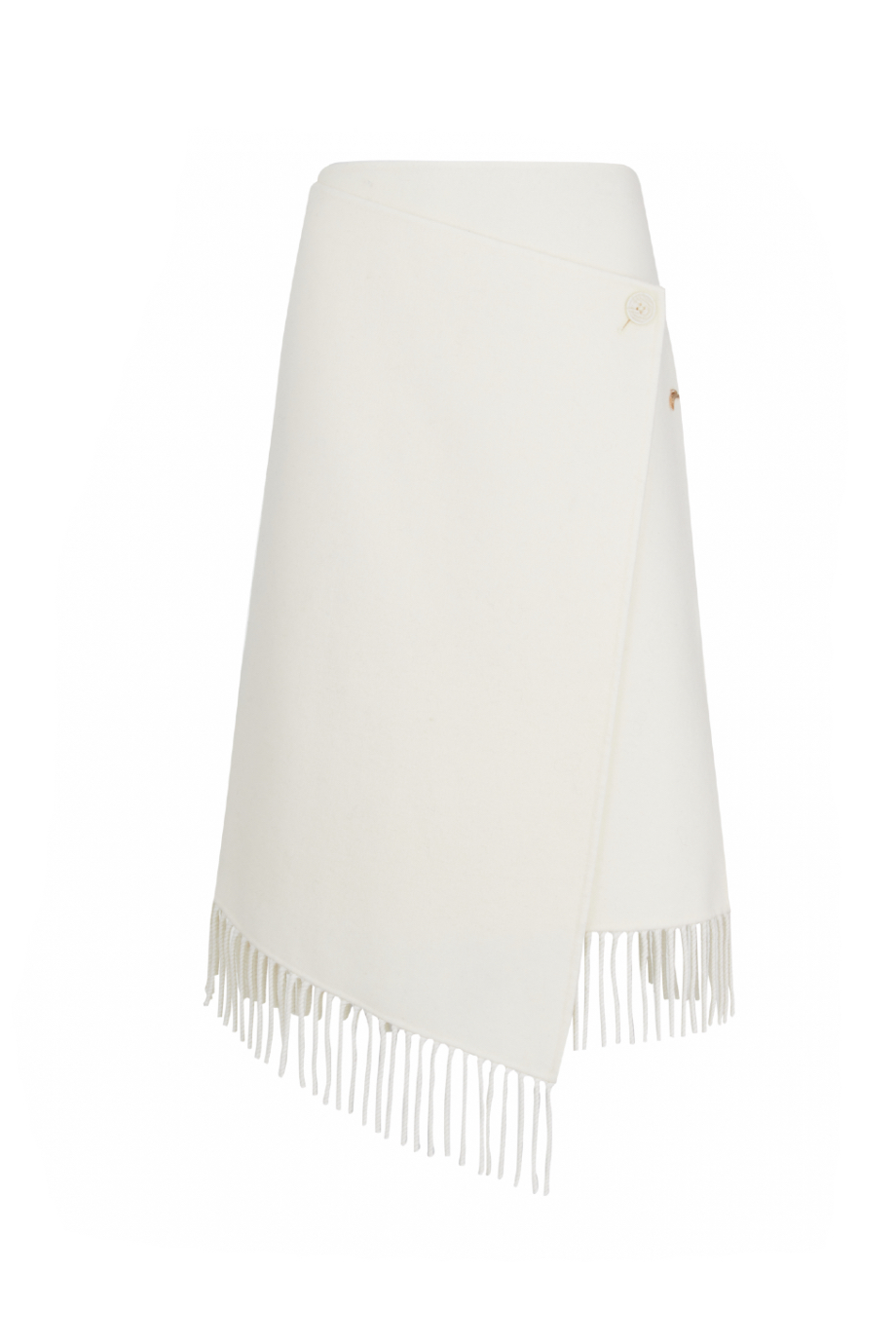 Юбка из шерстяного драпа с бахромой