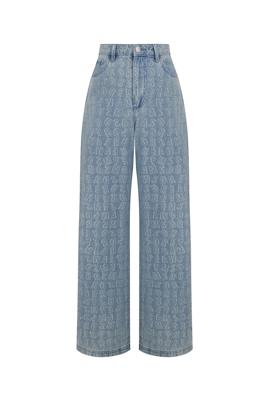 Джинсы Wide Leg с лазерным принтом
