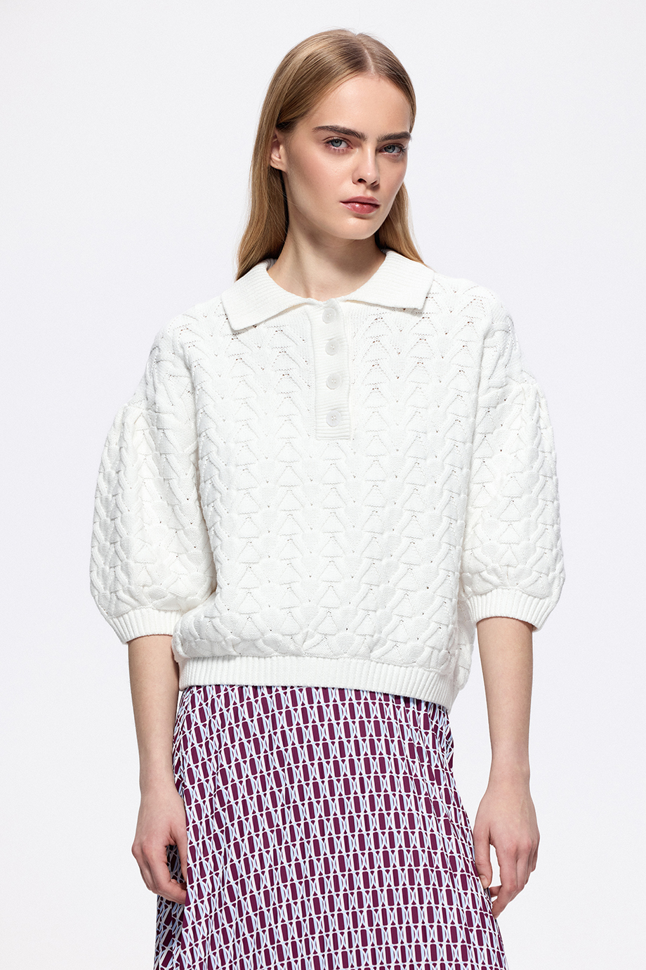 Джемпер-поло ажурный Джемпер-поло ажурный