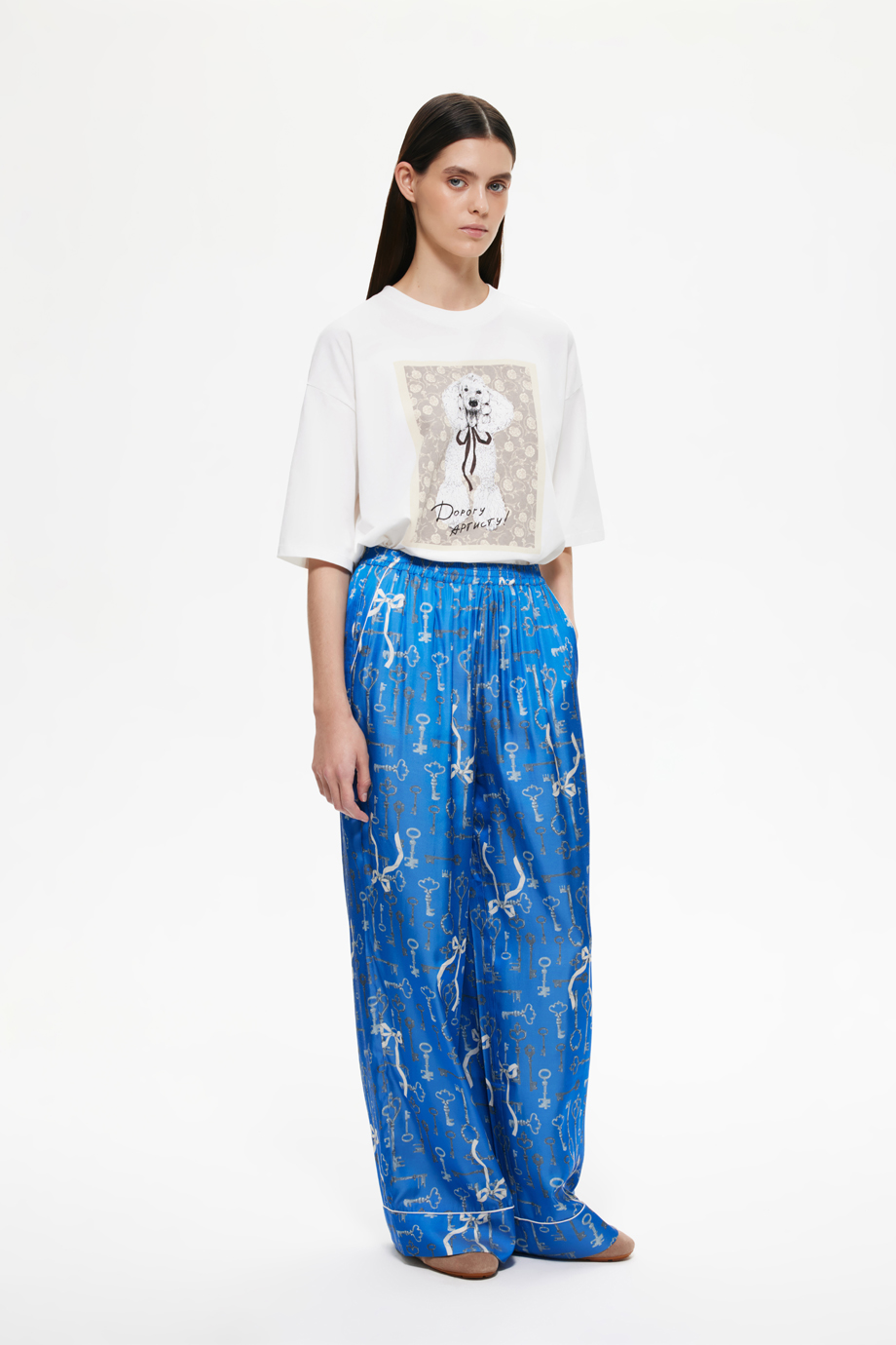 Брюки пижамные с принтом