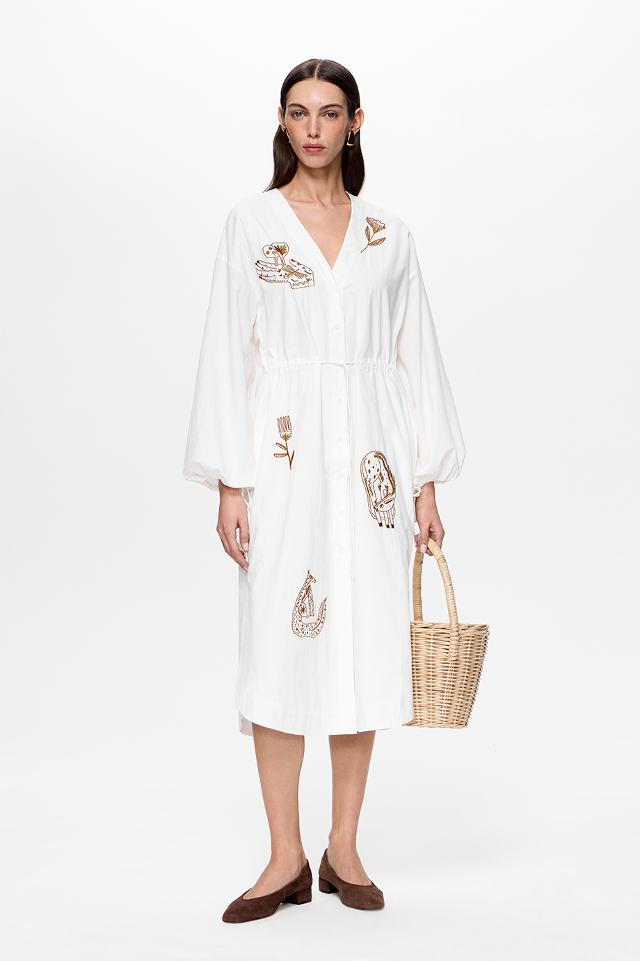 Платье хлопковое с вышивками