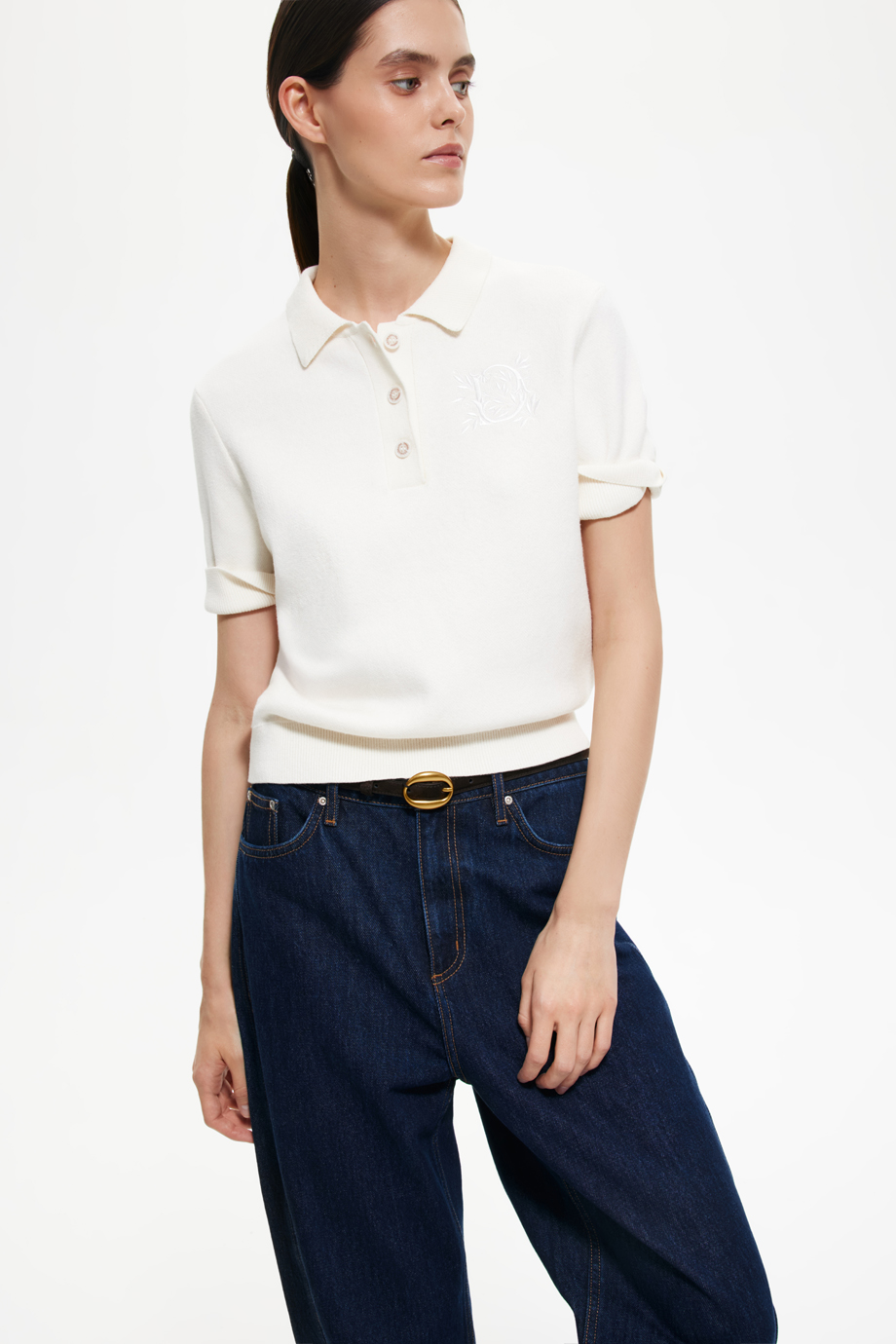 Джемпер-поло с вышивкой