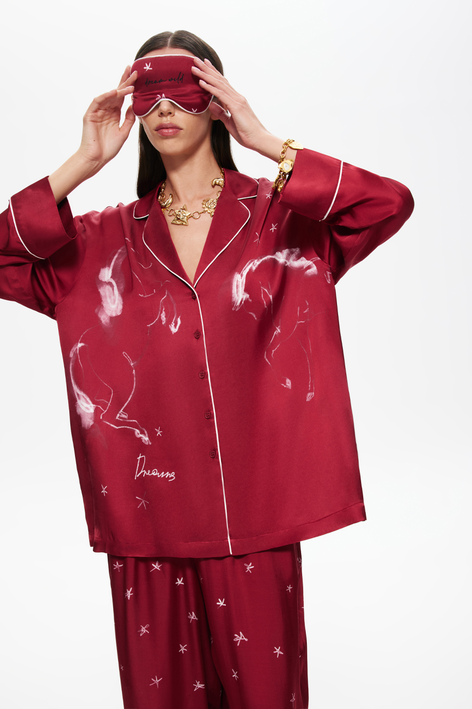 Блузка пижамная с принтом