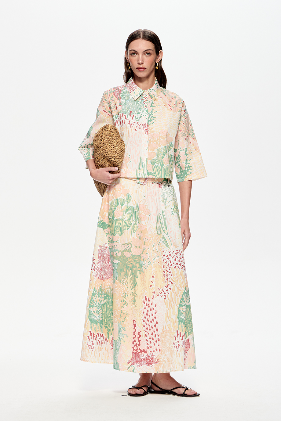 Юбка А-силуэта с принтом