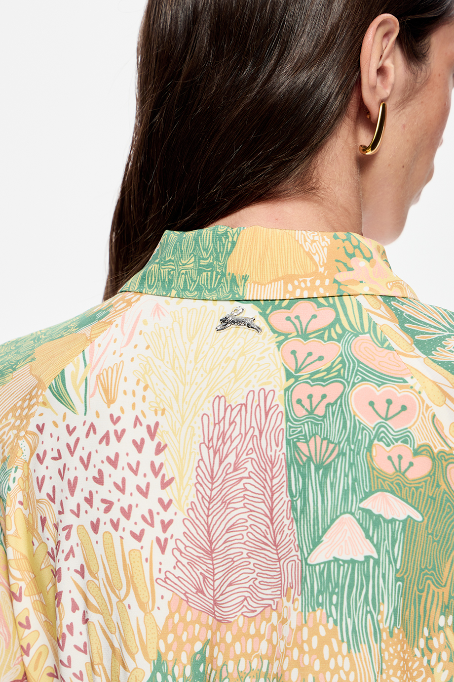 Платье-рубашка с принтом