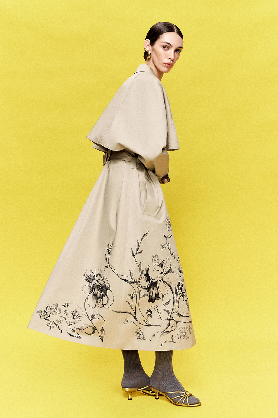 Тренч с принтом