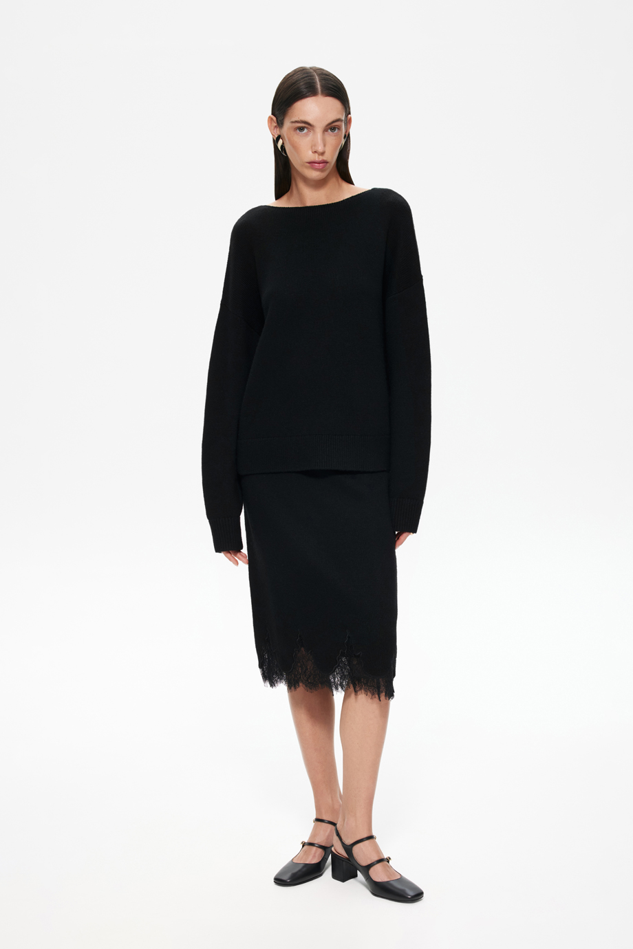 Джемпер с кашемиром и кружевом