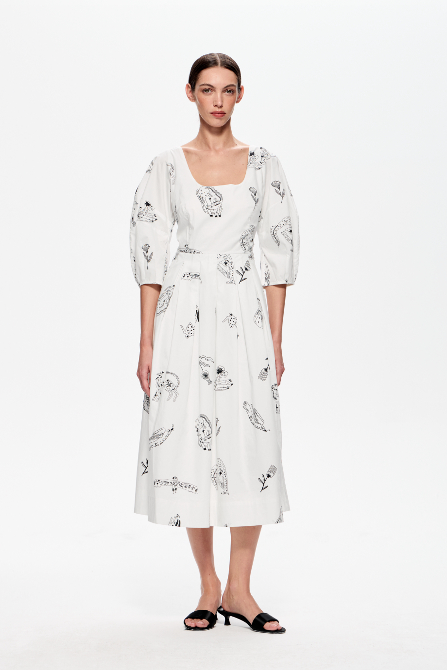 Платье хлопковое с принтом