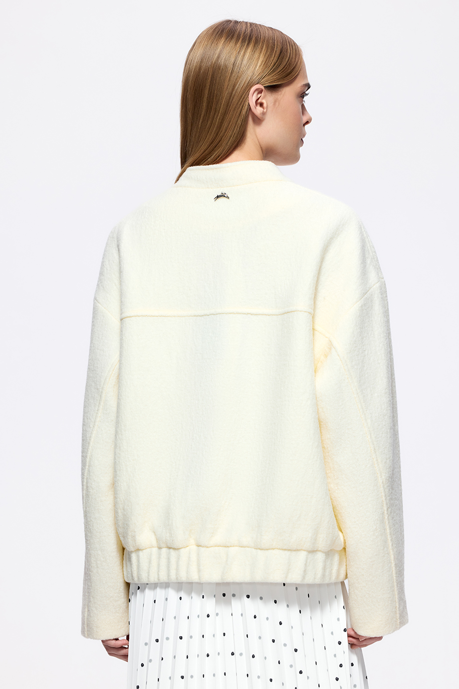 Бомбер из шерстяного букле