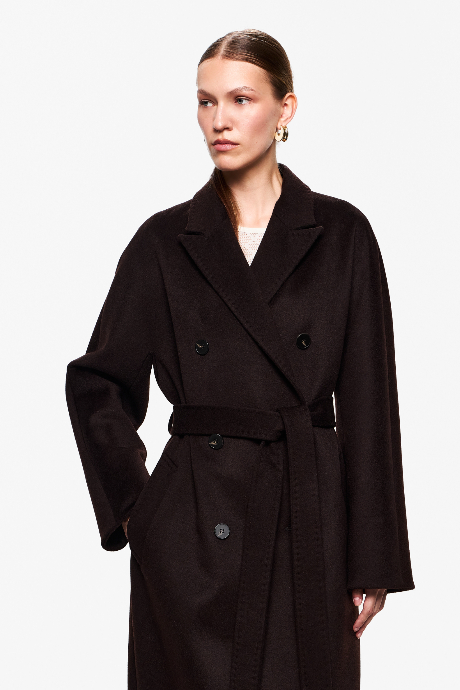 Пальто из шерсти и шелка