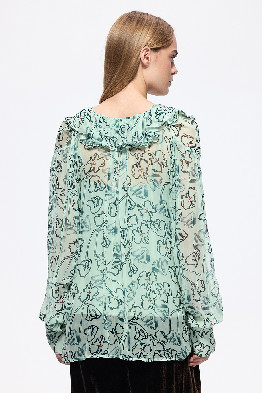Блузка из шифона с принтом