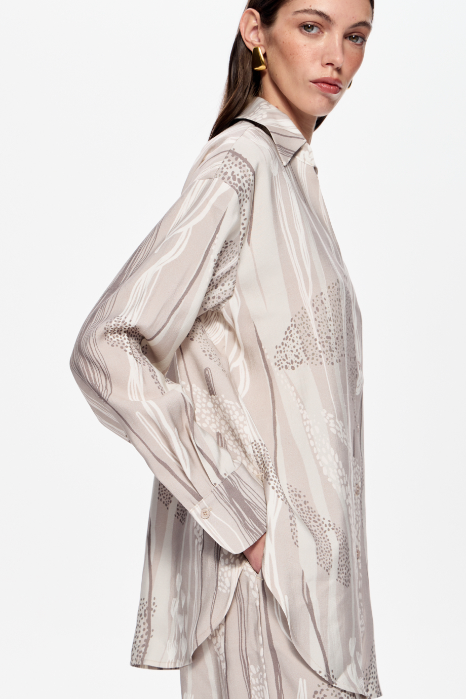 Блузка свободная с принтом