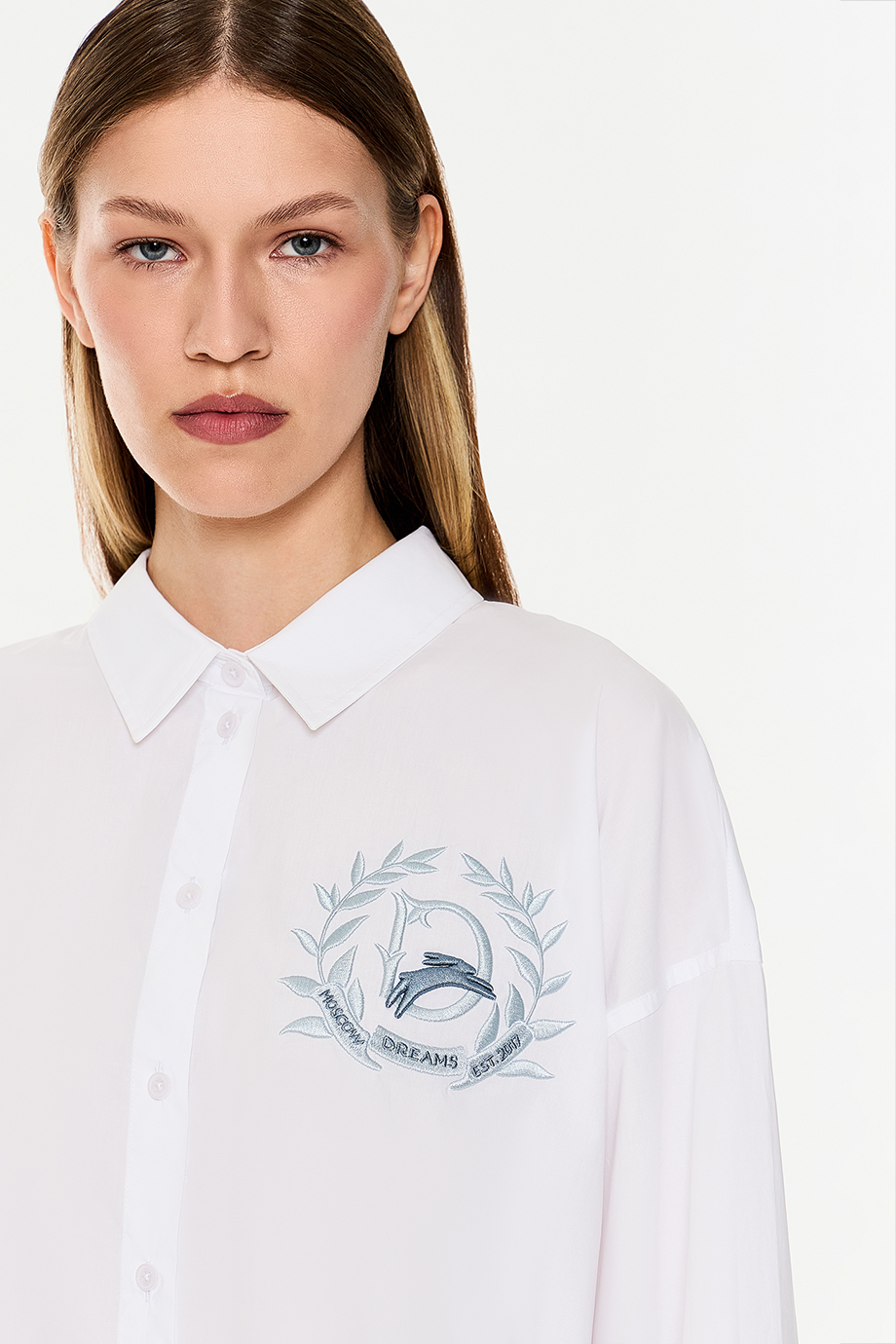 Рубашка свободная с вышивкой