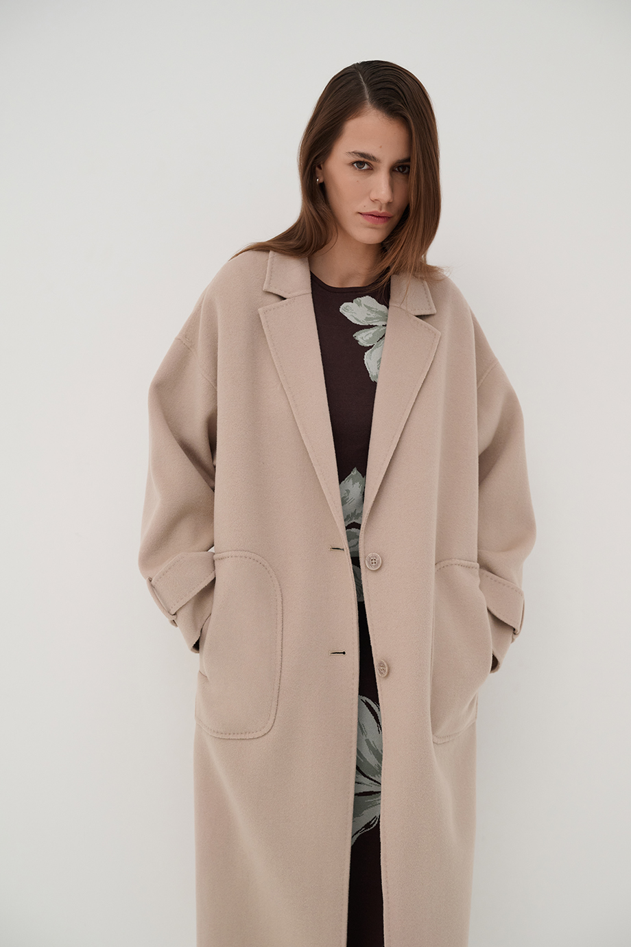 Пальто-кокон из шерсти