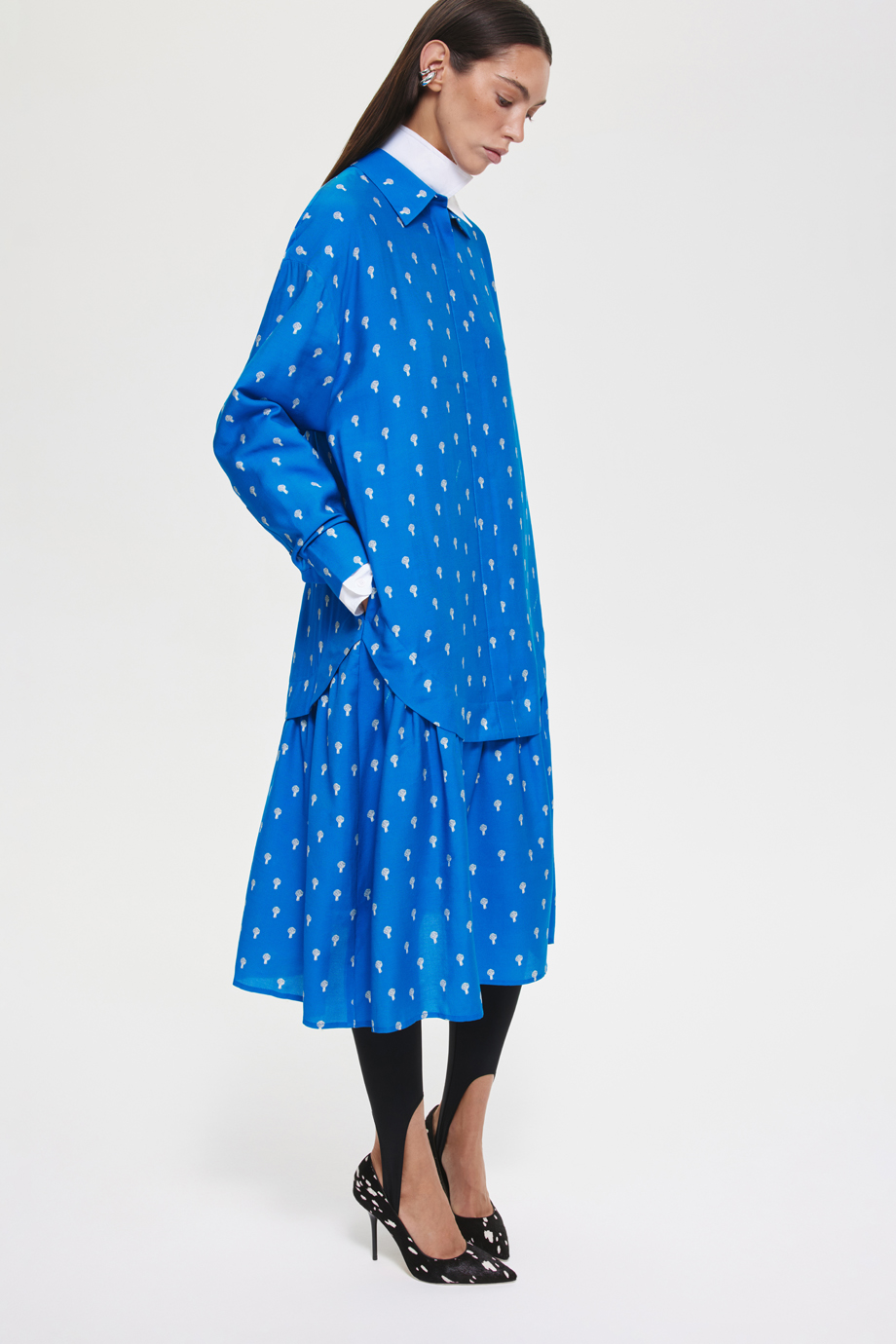 Платье-рубашка с принтом