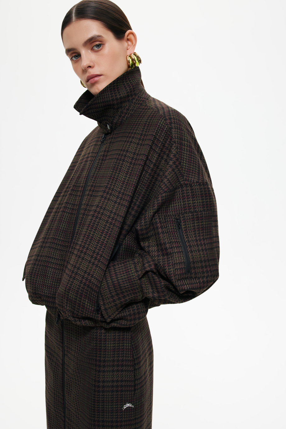 Жакет-бомбер в клетку