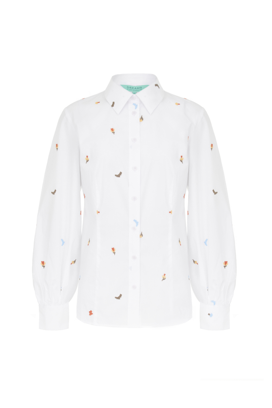 Рубашка прилегающая с вышивками