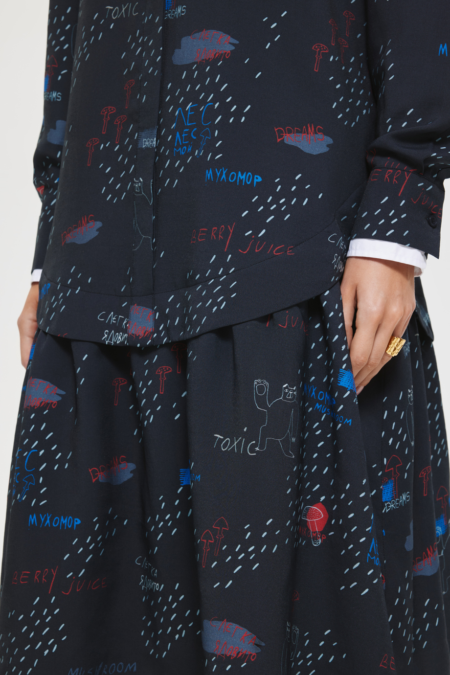 Платье-рубашка с принтом