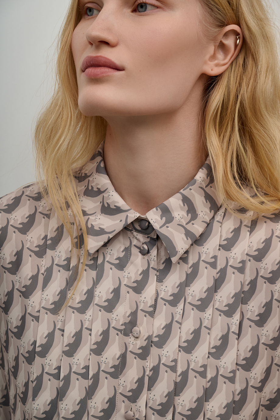 Платье-плиссе с принтом