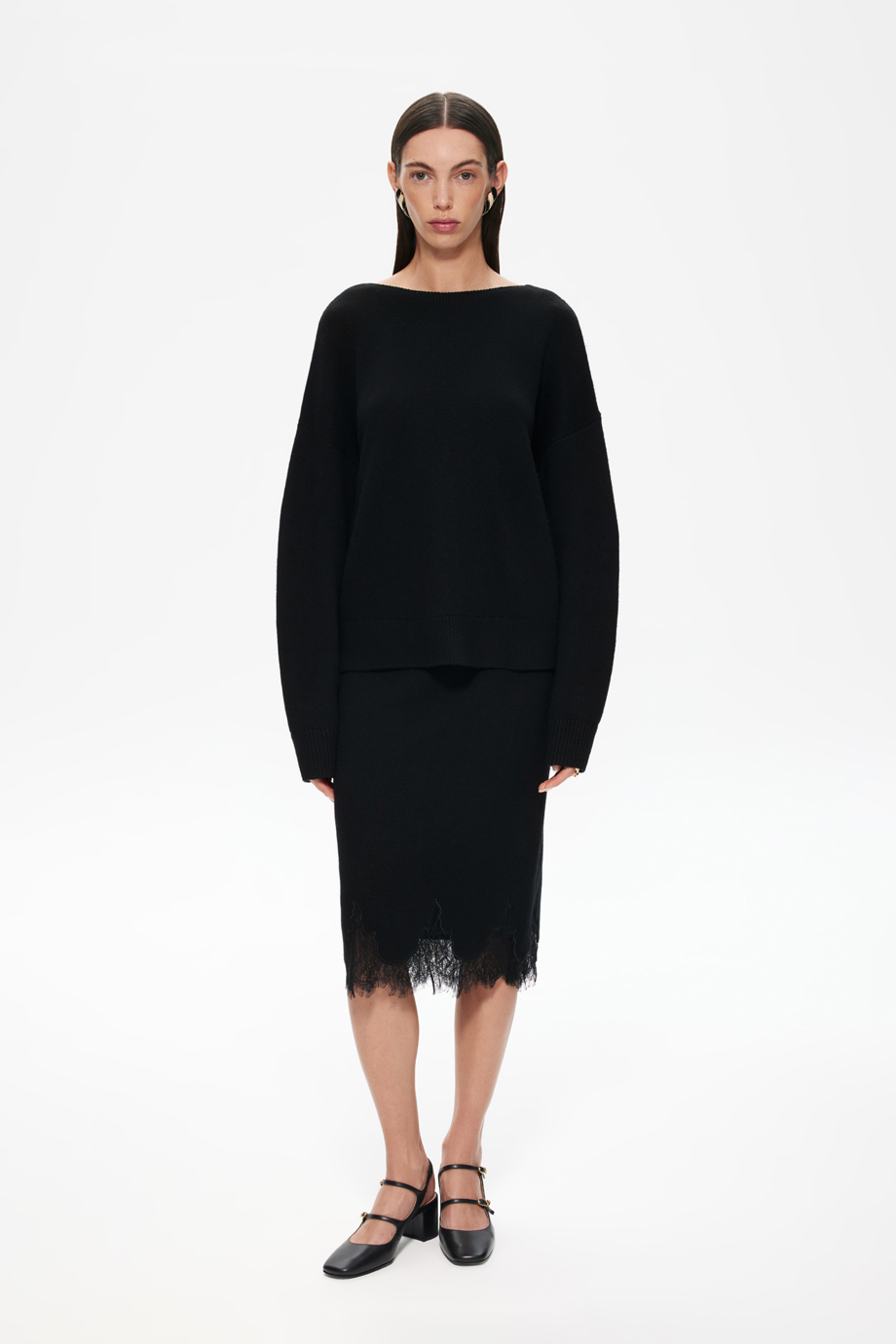 Джемпер с кашемиром и кружевом