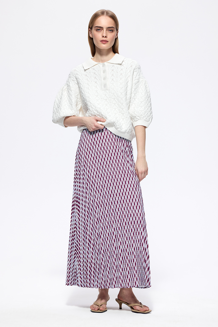 Джемпер-поло ажурный