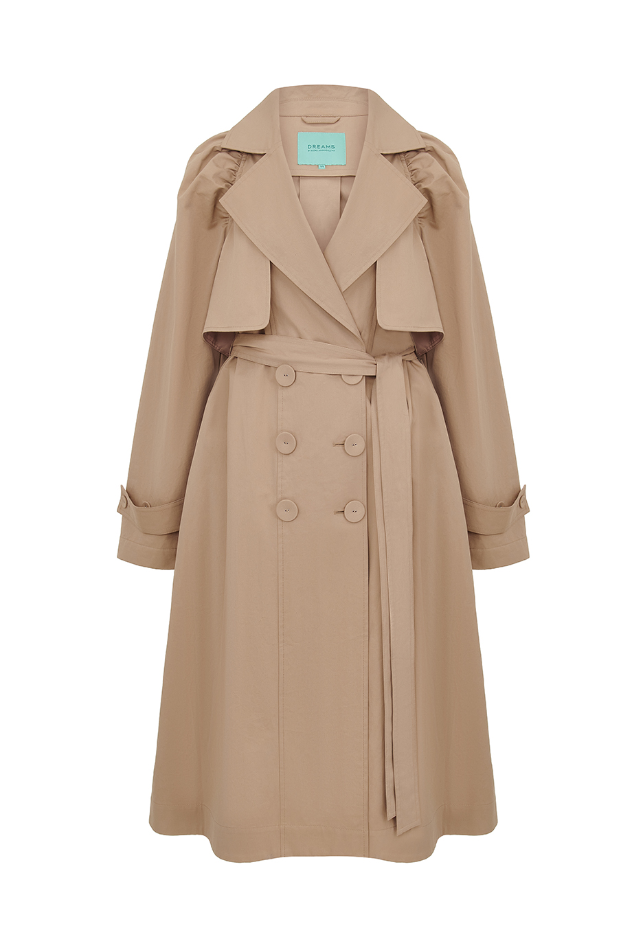 Тренч с объемными рукавами