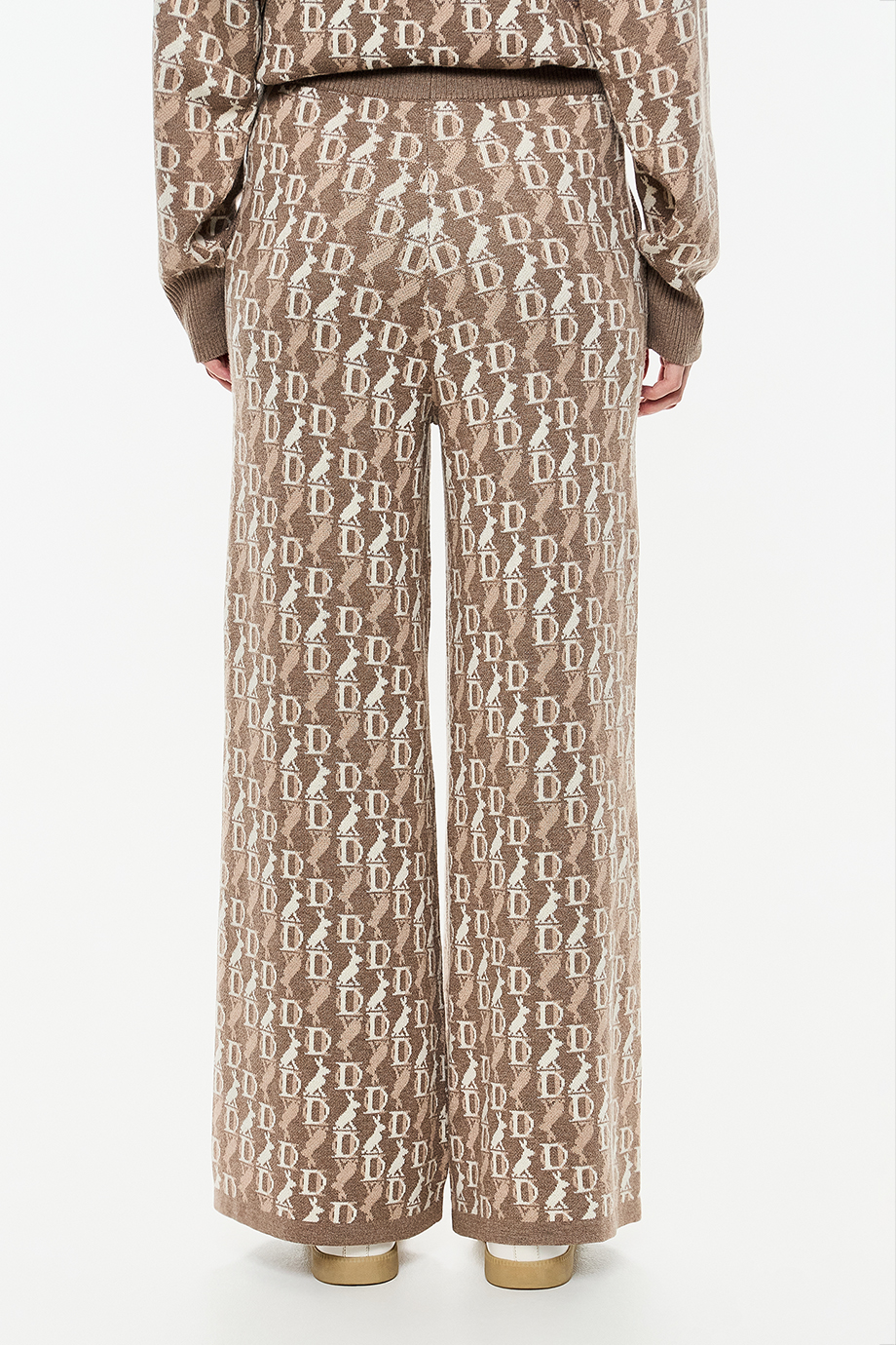 Брюки вязаные с лого-паттерном