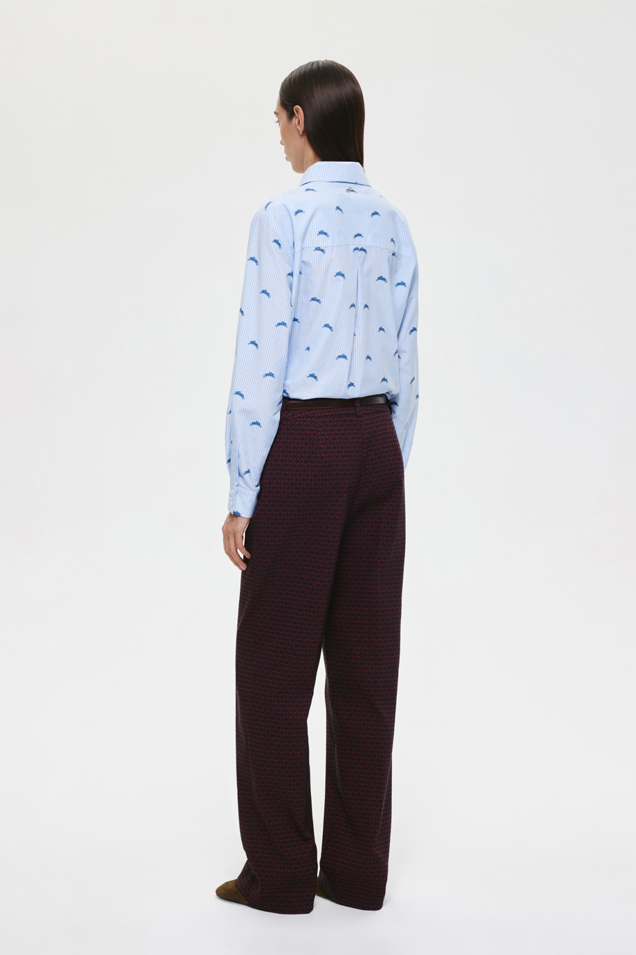 Брюки прямые из жаккарда