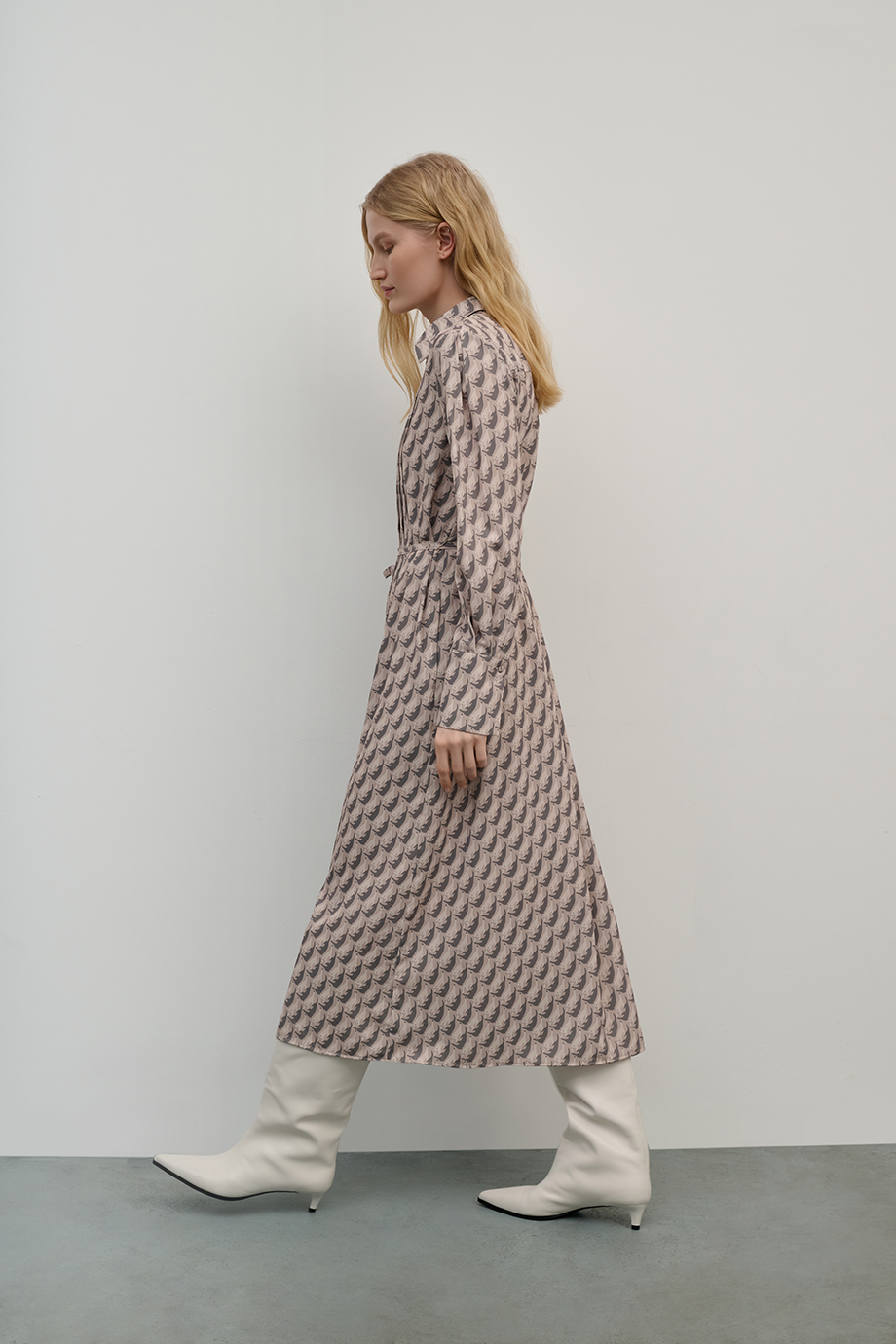 Платье-плиссе с принтом