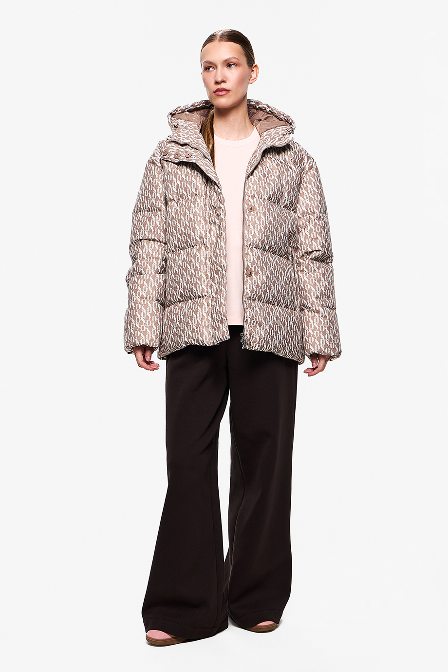 Пуховик жаккардовый