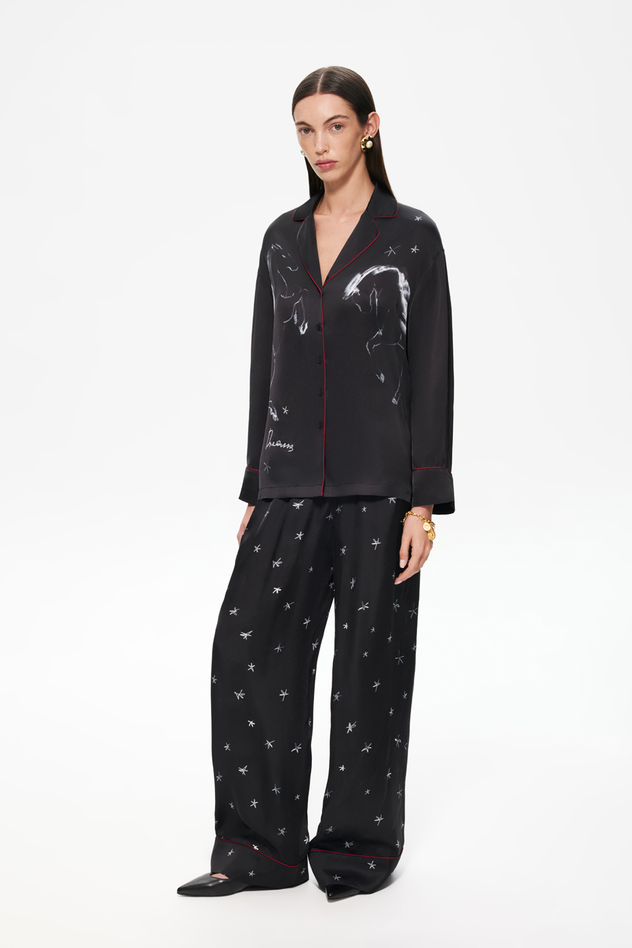 Блузка пижамная с принтом