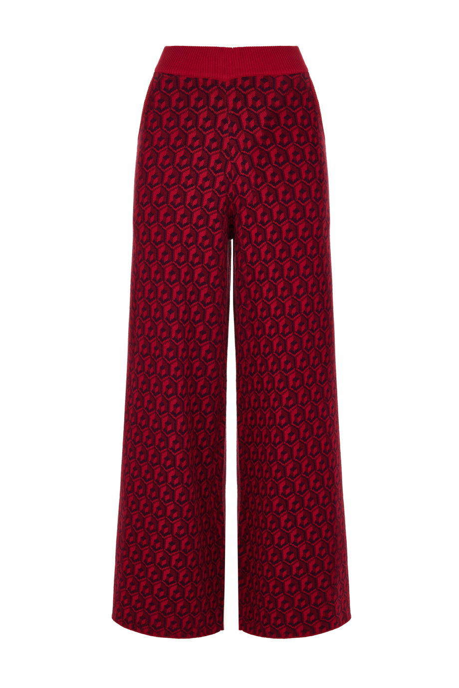 Брюки вязаные с лого-паттерном