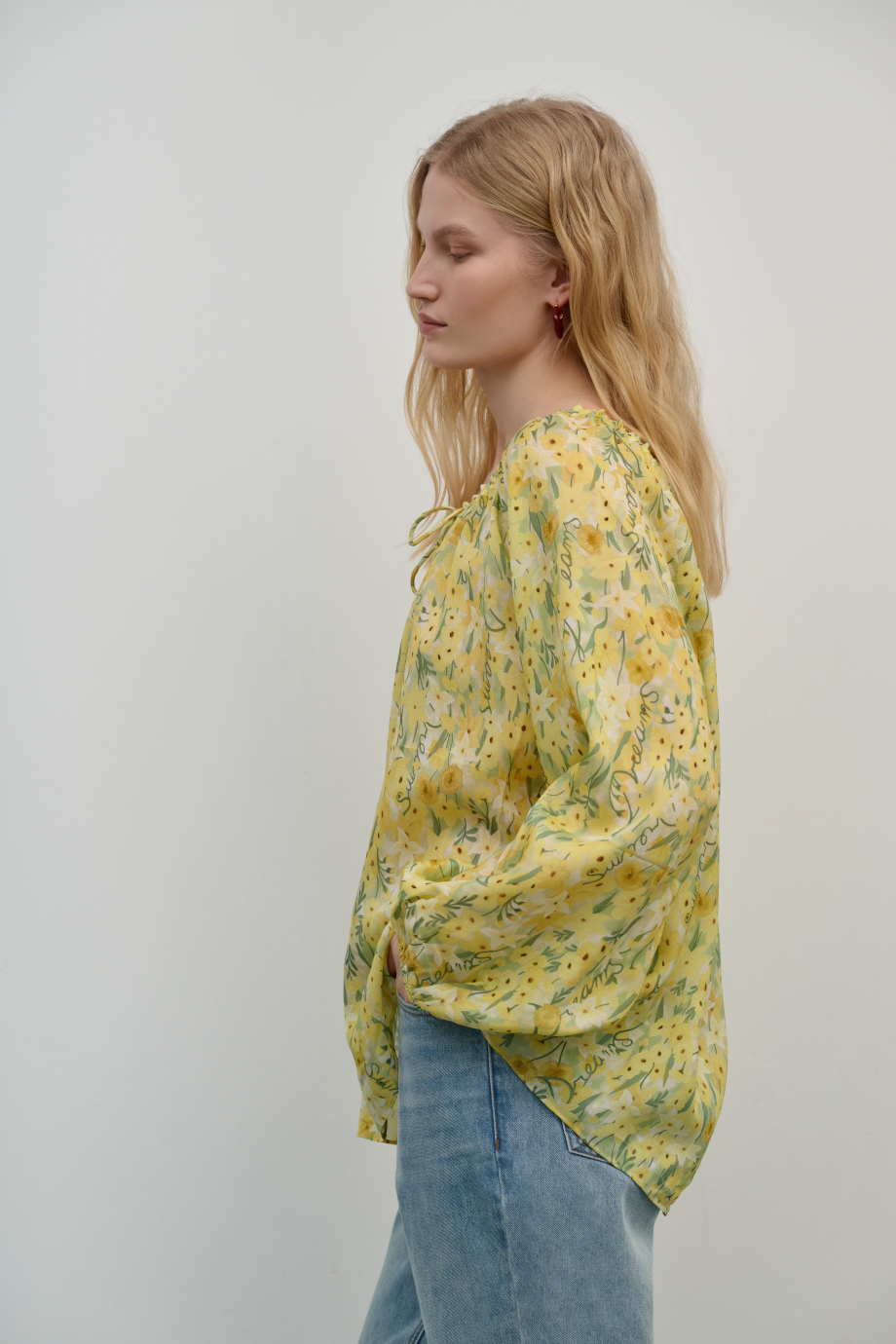 Блузка свободная с принтом