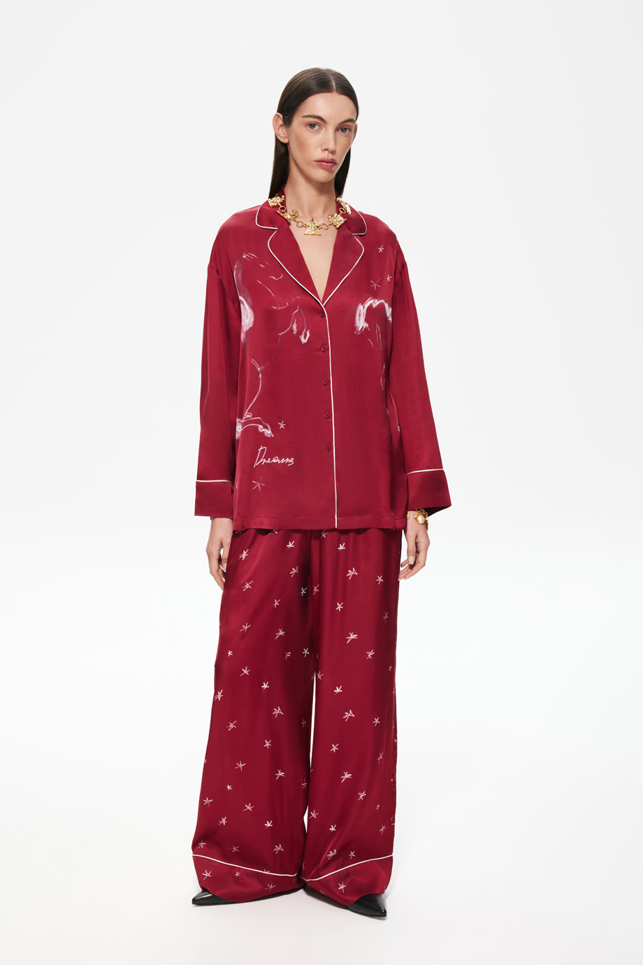 Блузка пижамная с принтом