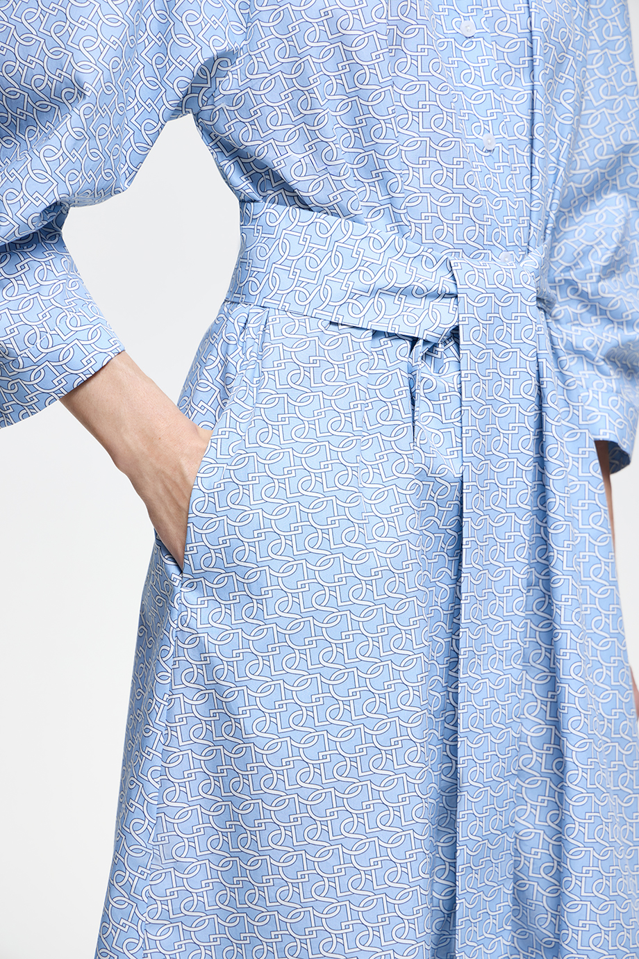 Платье-рубашка с лого-паттерном