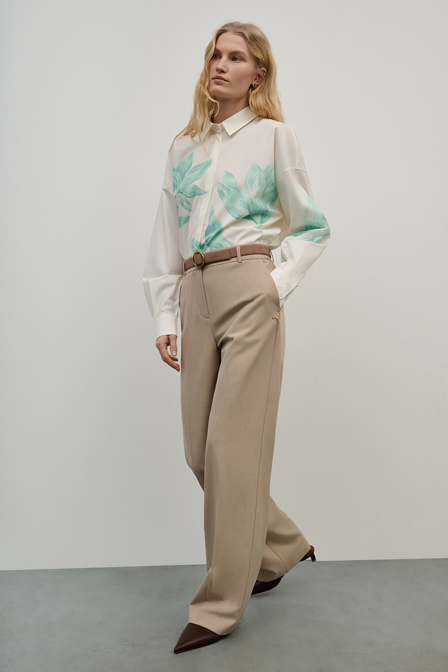 Рубашка свободная с принтом