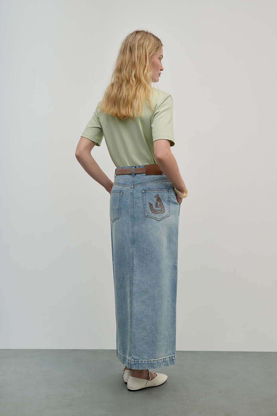 Юбка-карандаш джинсовая