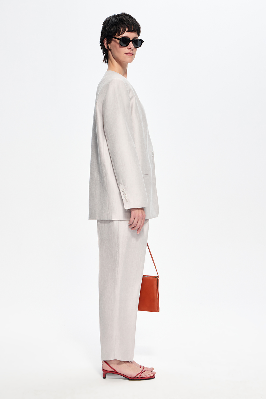 Жакет из жемчужного льна