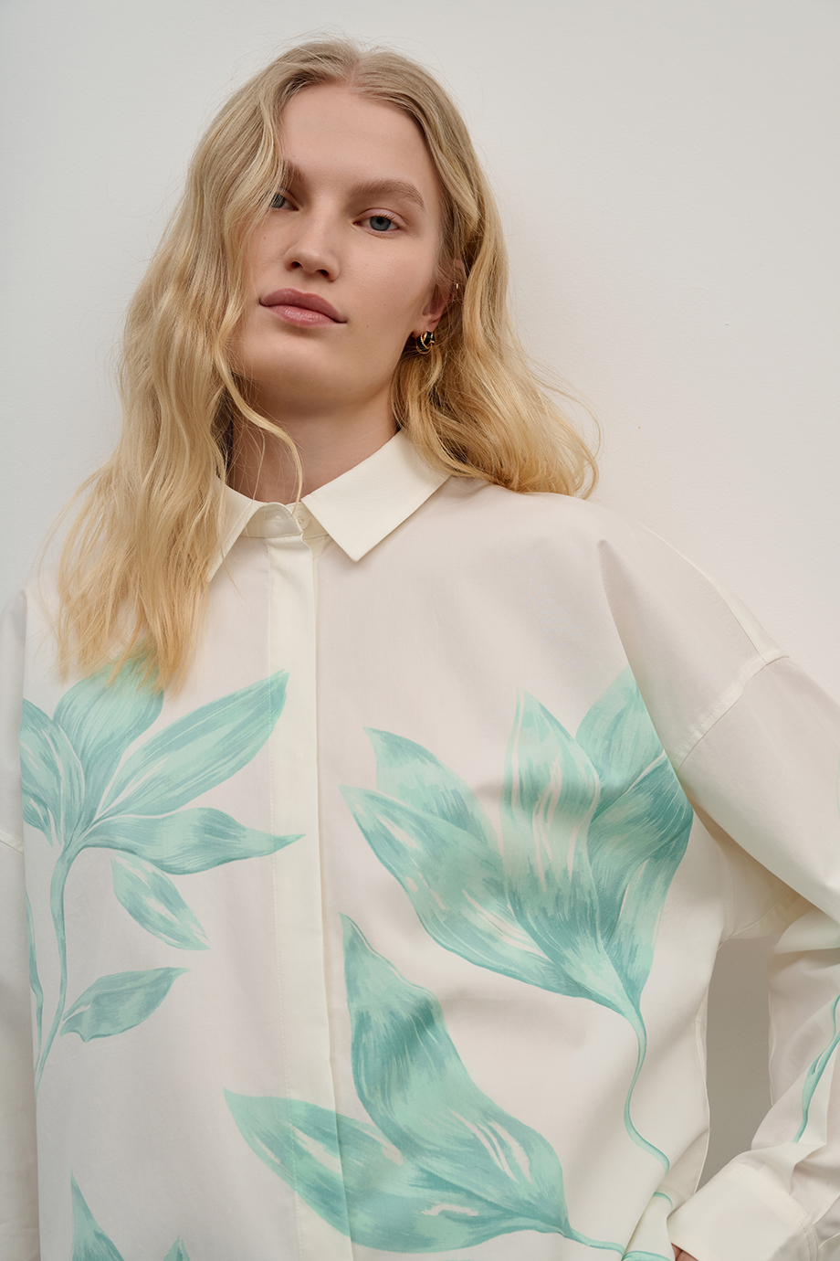 Рубашка свободная с принтом