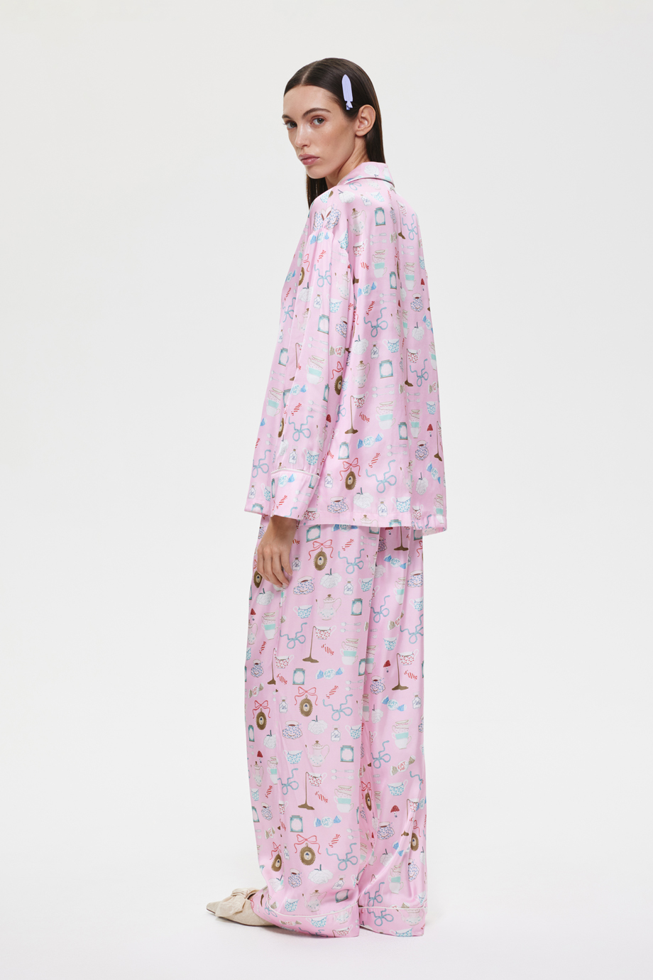 Блузка пижамная с принтом