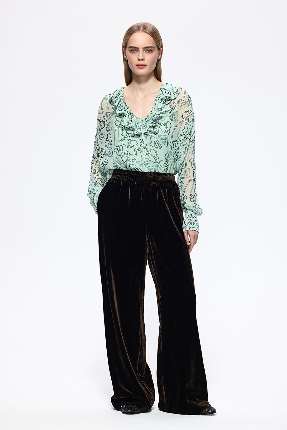 Блузка из шифона с принтом