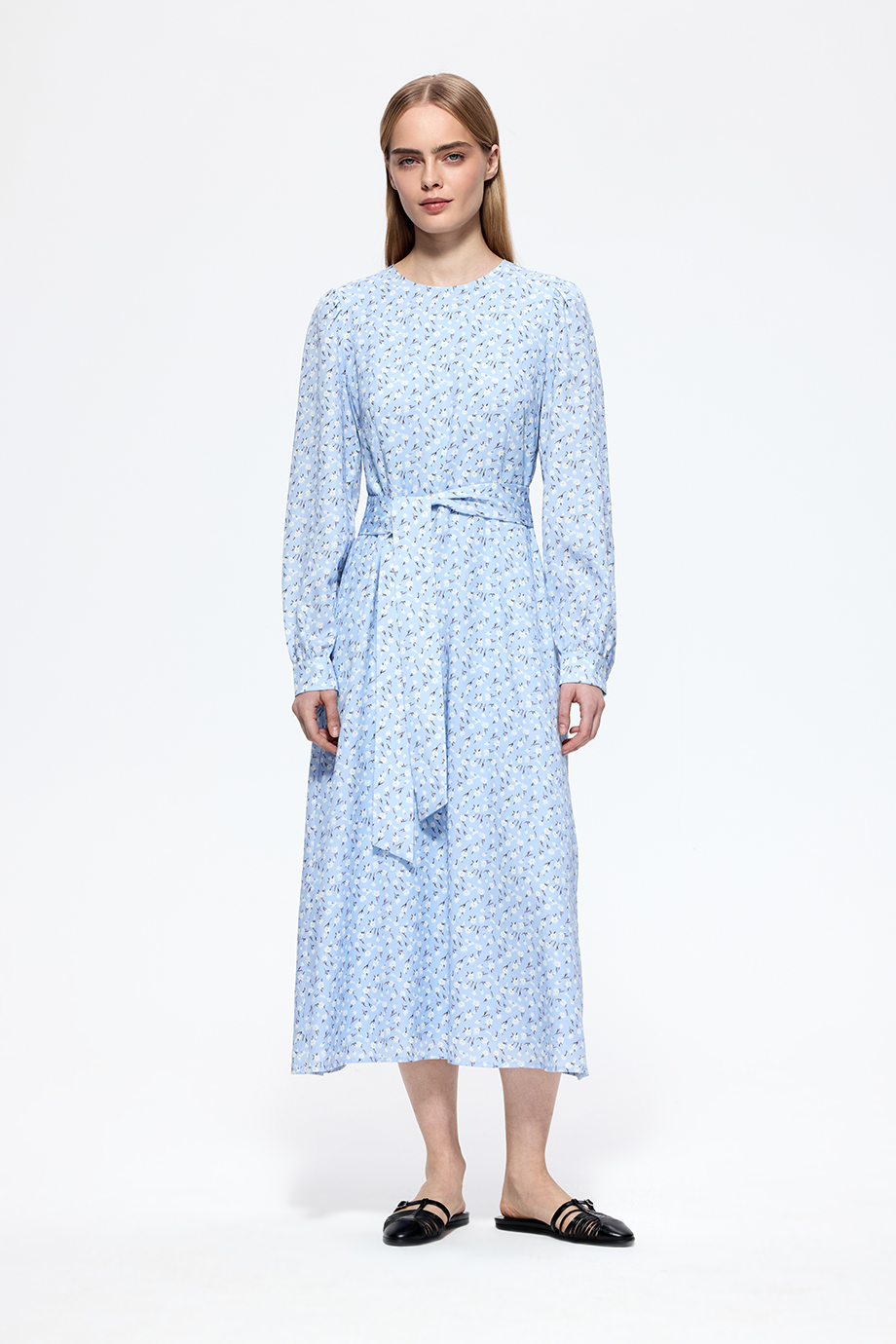 Платье из тенселя с принтом