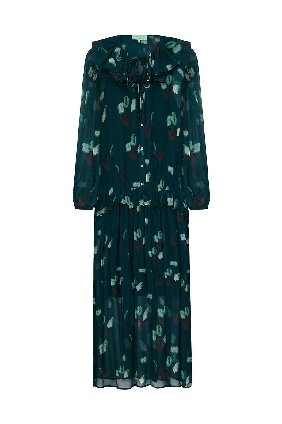 Платье из шифона с принтом